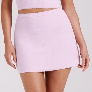 Meshki | Pink Knit Mini Skirt, XXL